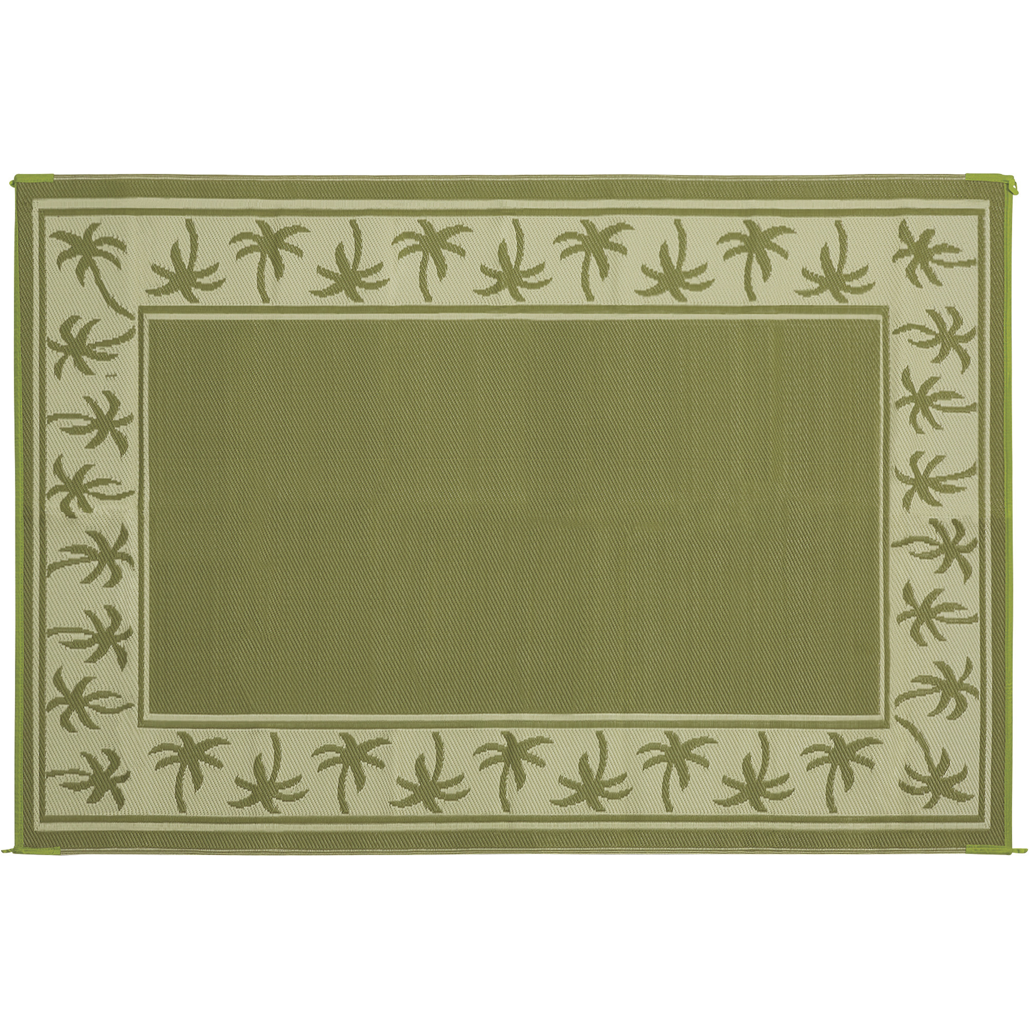 Outdoor Reversible Patio/RV Mat, 6ft. x 9ft., Tropical, Green/Cream